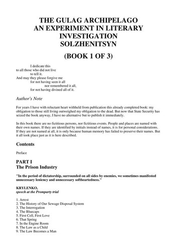 Aleksandr Solzhenitsyn, Alexandr Solzhenitsyn: The Gulag archipelago, 1918-1956, an experiment in literary investigation, I-II ([publisher not identified])