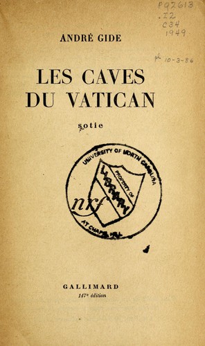 André Gide: Les caves du Vatican (French language, 1949, Gallimard)