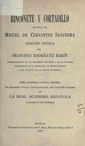 Miguel de Unamuno: Rinconete y Cortadillo (Spanish language, 1905, Díaz)