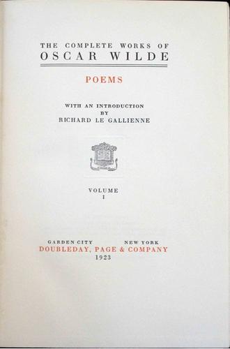 Oscar Wilde: The complete works of Oscar Wilde... (1923, Doubleday, Page)