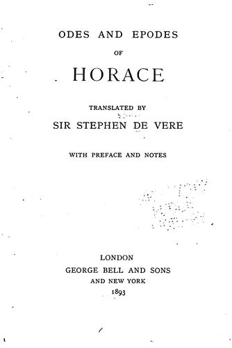 Horace: The odes and epodes of Horace (1903, Ginn & Company)