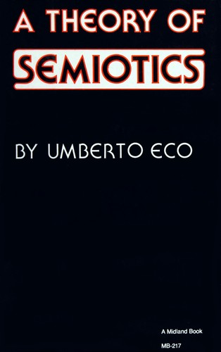 Umberto Eco: A theory of semiotics (1976, Indiana University Press)