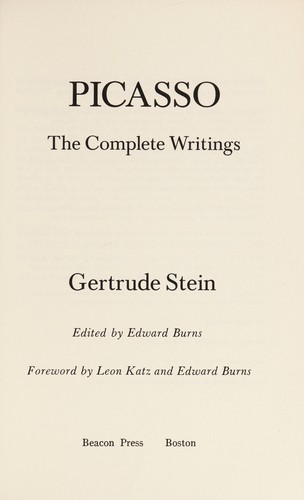 Gertrude Stein: Picasso (Hardcover, 1985, Beacon Press)