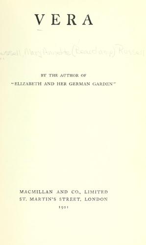 Elizabeth: Vera (1921, Macmillan and co., limited)