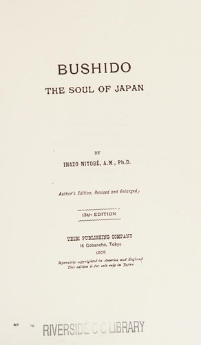 Inazo Nitobe: Bushido - the Soul of Japan (2008, Hesperides Press)