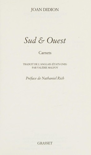 Joan Didion: Sud & Ouest (French language, 2021, Librairie générale française)