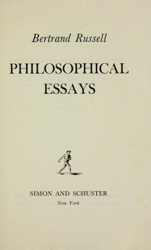 Bertrand Russell: Philosophical essays (1910, Longmans, Green)