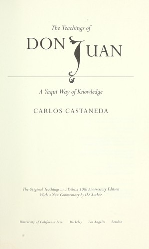 Carlos Castaneda: Las enseñanzas de Don Juan (Spanish language, 2000, Fondo de Cultura Económica)