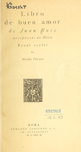 Juan Ruiz: Libro de buen amor (Spanish language, 1911, Ermanno Loescher)