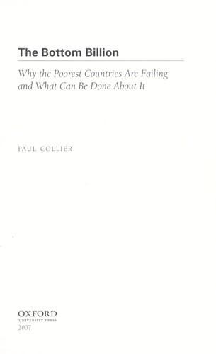 Paul Collier: The bottom billion (2007)