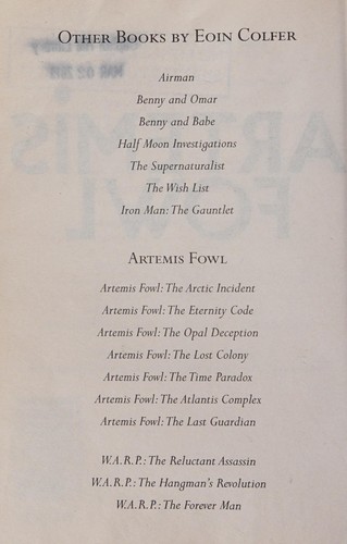 Eoin Colfer, Andrew Donkin, Giovanni Rigano: Artemis Fowl (2001, Scholastic)