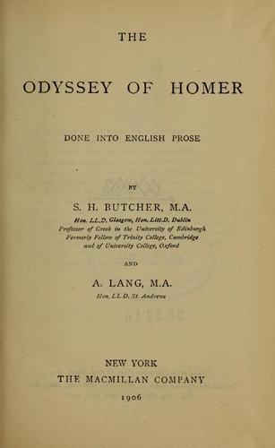 Homer: The Odyssey of Homer (1906, Macmillan)