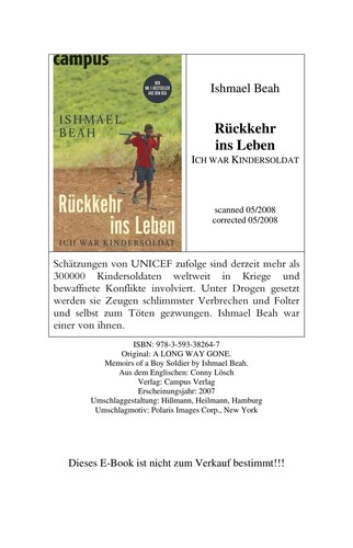 Ishmael Beah: Ru ckkehr ins Leben (German language, 2007, Campus-Verl.)