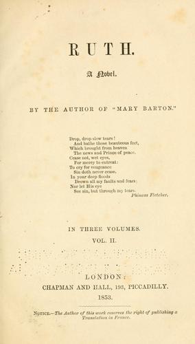 Elizabeth Cleghorn Gaskell: Ruth (1853, Chapman and Hall)