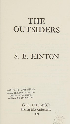 S. E. Hinton: The outsiders (1989, G.K. Hall)