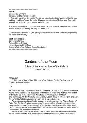 Steven Erikson: Gardens of the moon (2008)