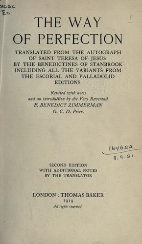 Teresa of Avila: The way of perfection (1919, Baker)