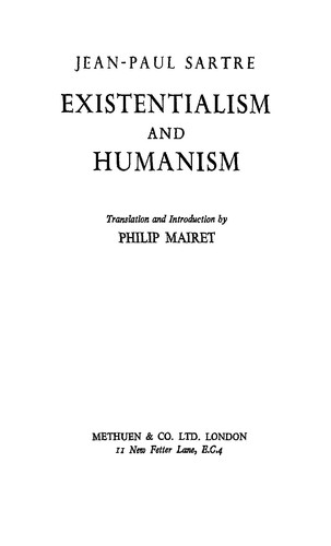 Jean-Paul Sartre: Existentialism and humanism (2007, Methuen)