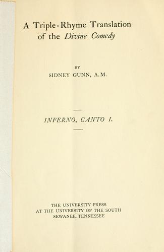 Dante Alighieri: Inferno, Canto I (1912, The University Press at the University of the South)