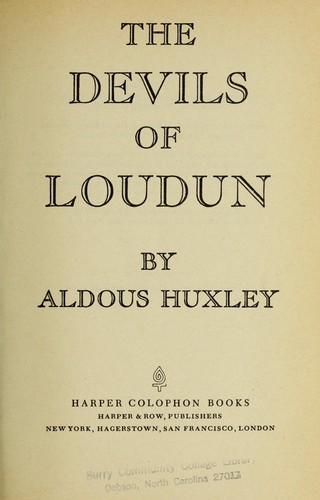 Aldous Huxley: Devils of Loudun (Paperback, 1965, Harpercollins)