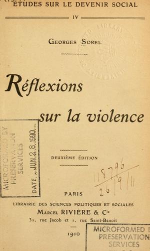 Sorel, Georges: Réflexions sur la violence (French language, 1972, Rivière)