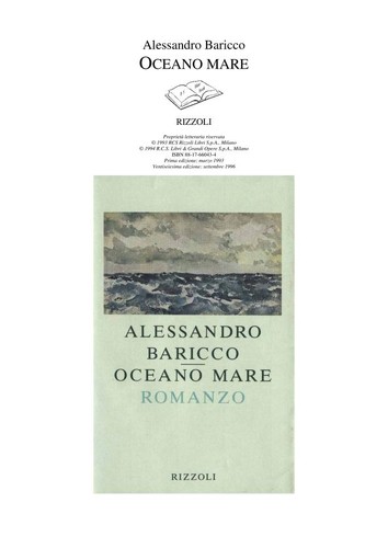 Alessandro Baricco: Oceano mare (Italian language, 1993, Rizzoli)