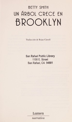 Betty Smith: Un árbol crece en Brooklyn (Spanish language, 2008, Lumen, Distributed by Random House)