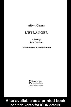 Albert Camus: L'Etranger