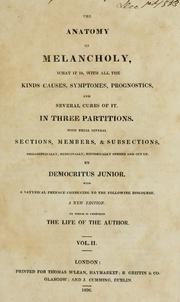 Robert Burton: The anatomy of melancholy (T. McLean)