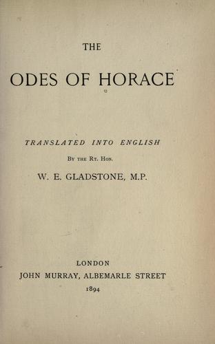 Horace: The odes of Horace (1894, J. Murray)