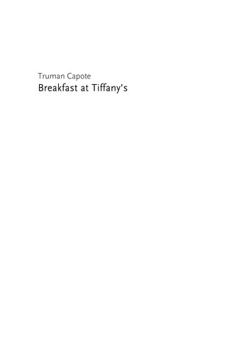 Truman Capote: Breakfast at Tiffany's (Paperback, 2008, Penguin)