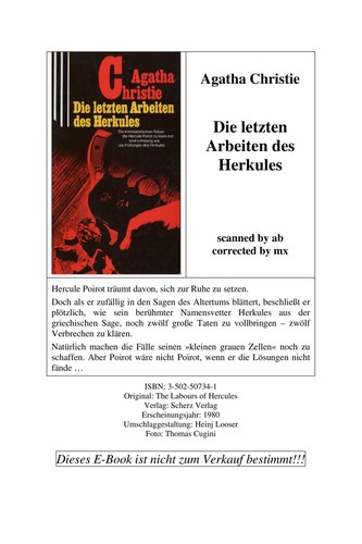 Agatha Christie: Die letzten Arbeiten des Hercules (German language, 1979, Scherz)