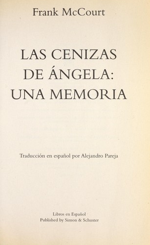 Frank McCourt: Las cenizas de Angela (Spanish language, 1999, Simon & Schuster Libros en Español)